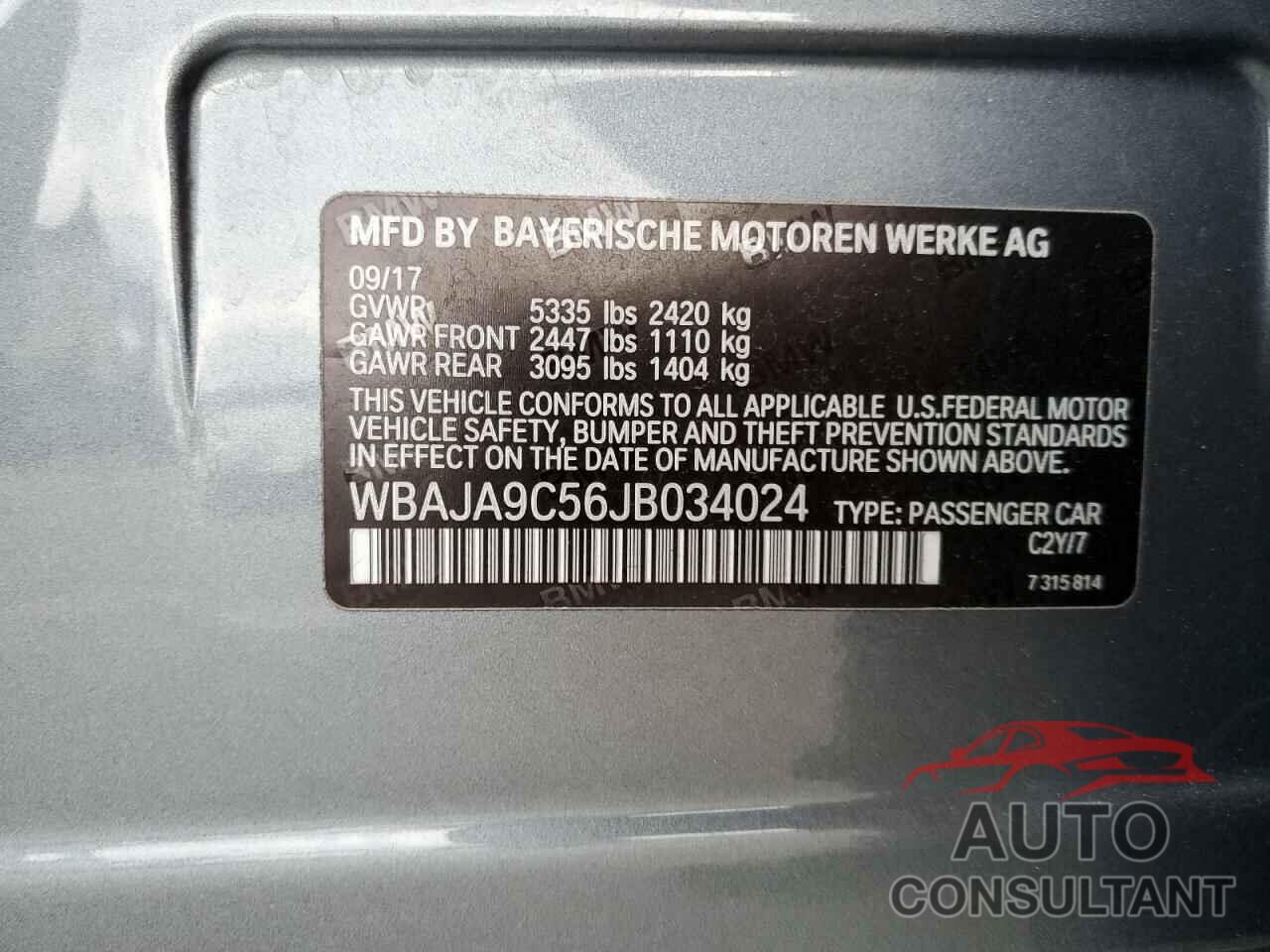 BMW 5 SERIES 2018 - WBAJA9C56JB034024