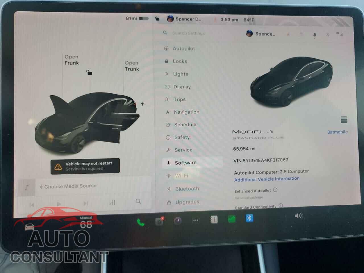 TESLA MODEL 3 2019 - 5YJ3E1EA4KF317063