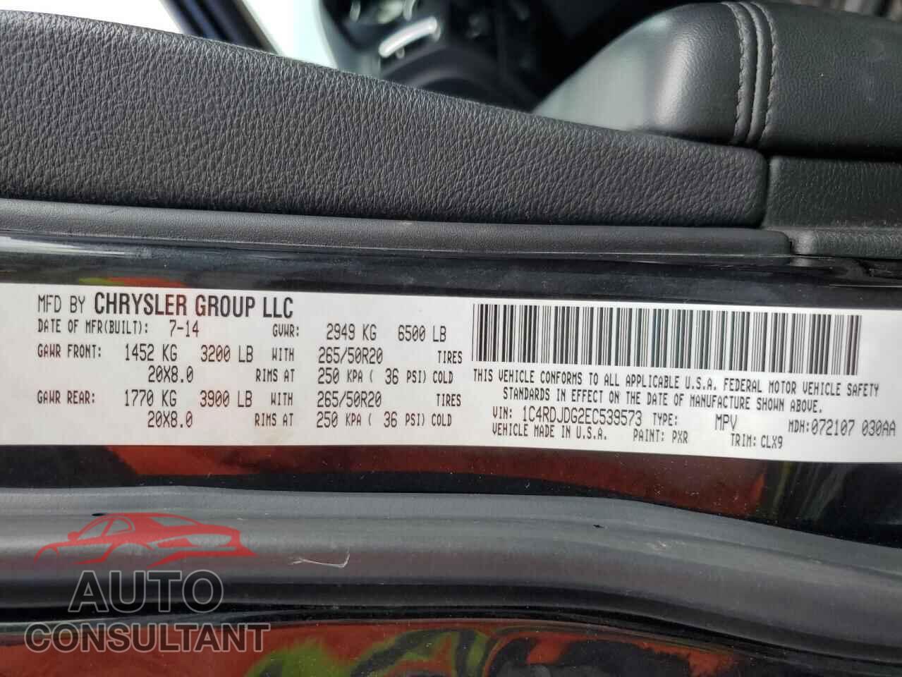 DODGE DURANGO 2014 - 1C4RDJDG2EC539573