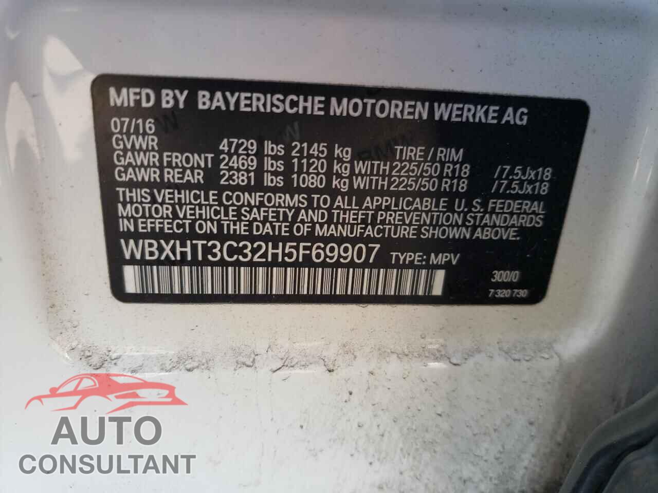 BMW X1 2017 - WBXHT3C32H5F69907