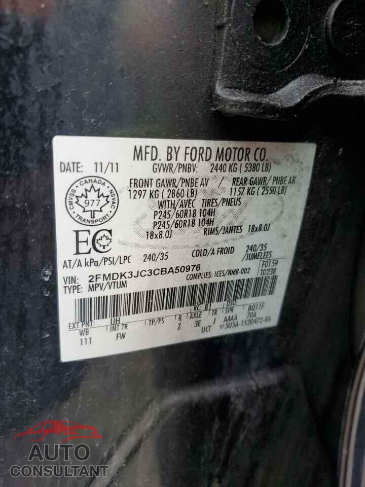 FORD EDGE 2012 - 2FMDK3JC3CBA50976