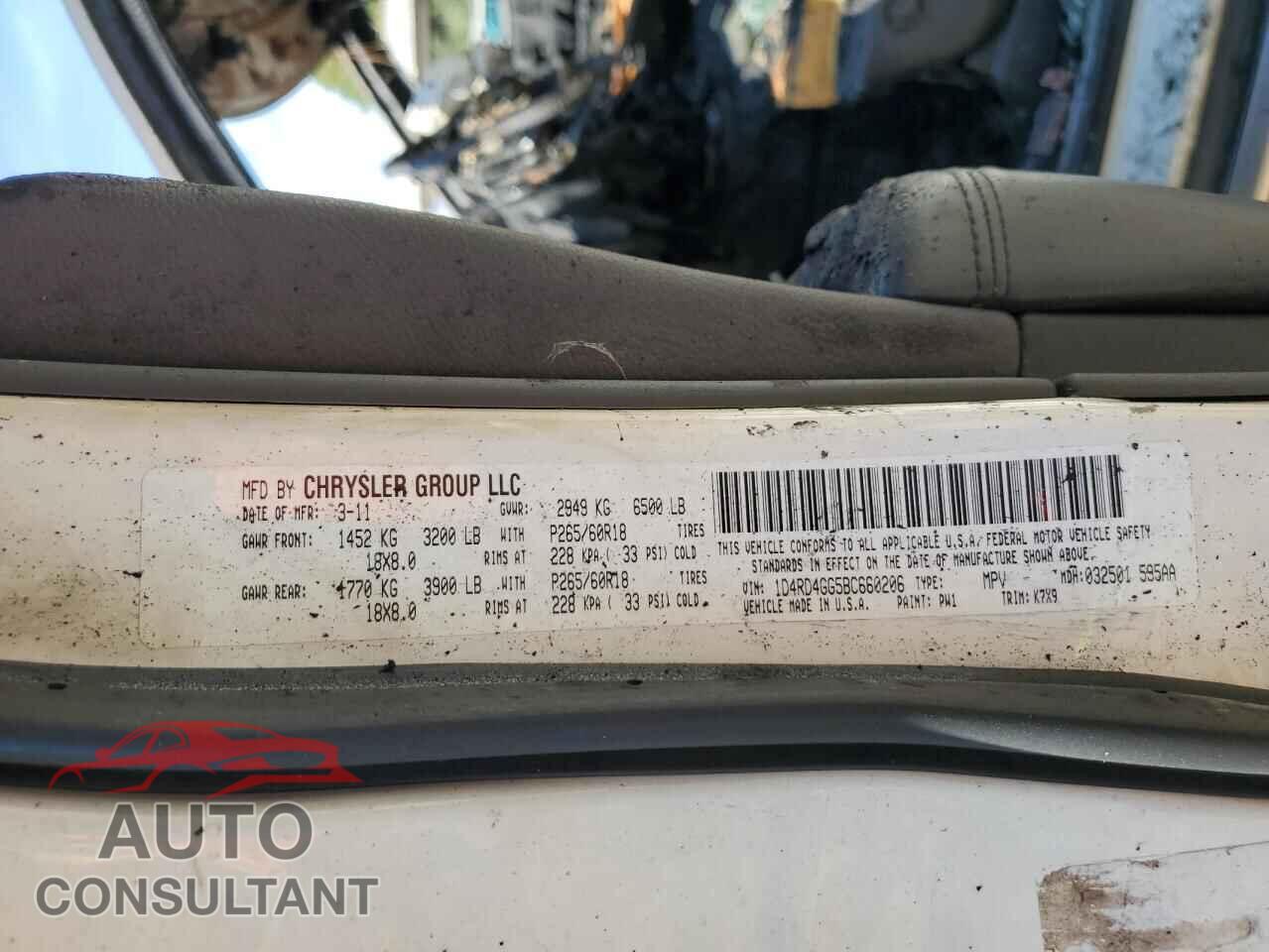DODGE DURANGO 2011 - 1D4RD4GG5BC660206