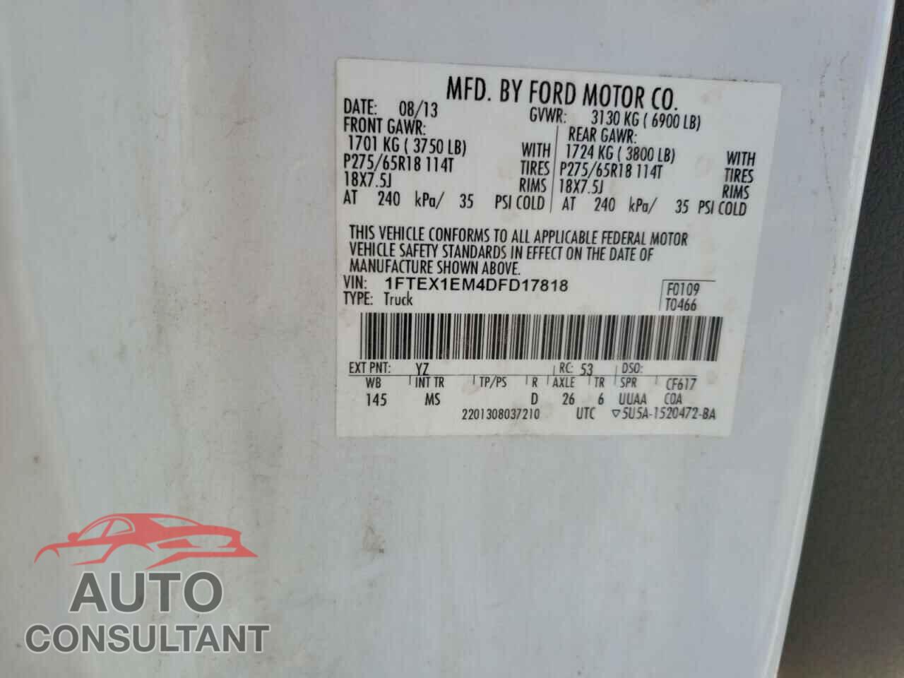 FORD F-150 2013 - 1FTEX1EM4DFD17818