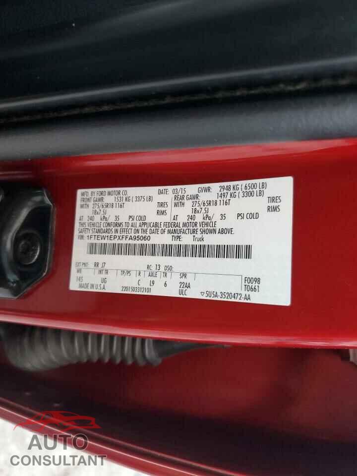 FORD F-150 2015 - 1FTEW1EPXFFA95060