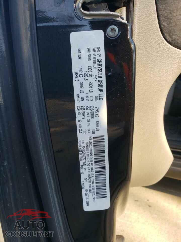 DODGE CARAVAN 2012 - 2C4RDGCG6CR274519