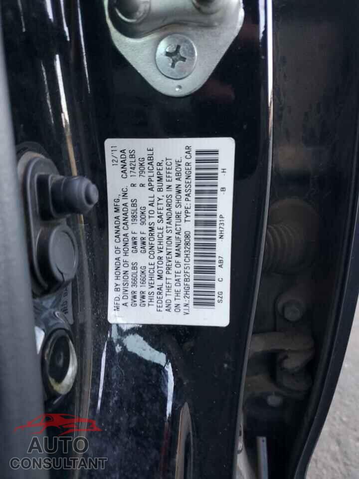 HONDA CIVIC 2012 - 2HGFB2F51CH328080