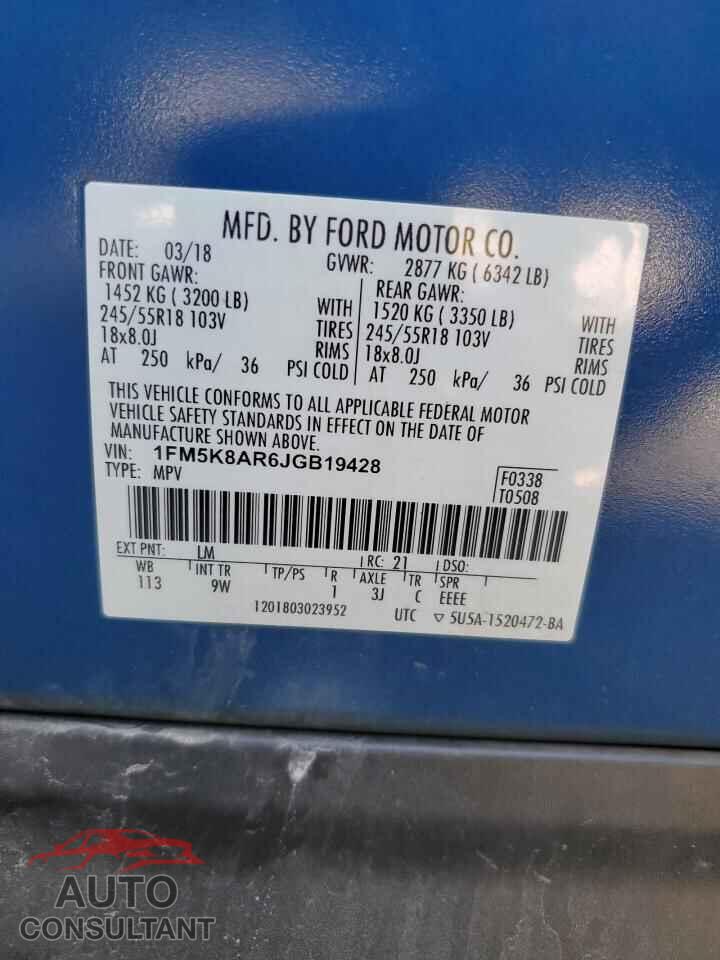 FORD EXPLORER 2018 - 1FM5K8AR6JGB19428