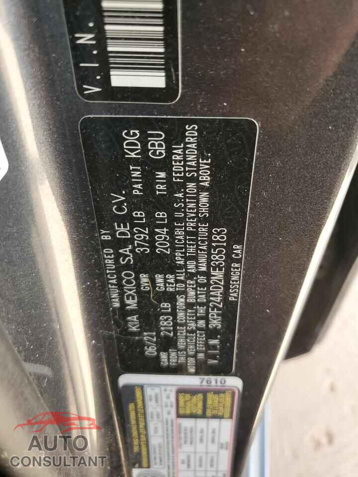 KIA FORTE 2021 - 3KPF24AD2ME385183