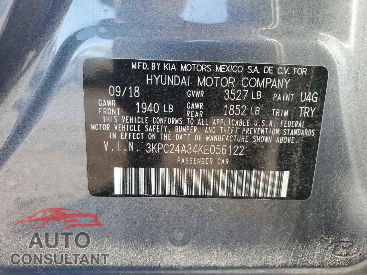 HYUNDAI ACCENT 2019 - 3KPC24A34KE056122