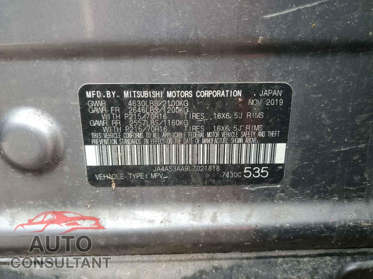 MITSUBISHI ECLIPSE 2020 - JA4AS3AA9LZ021818