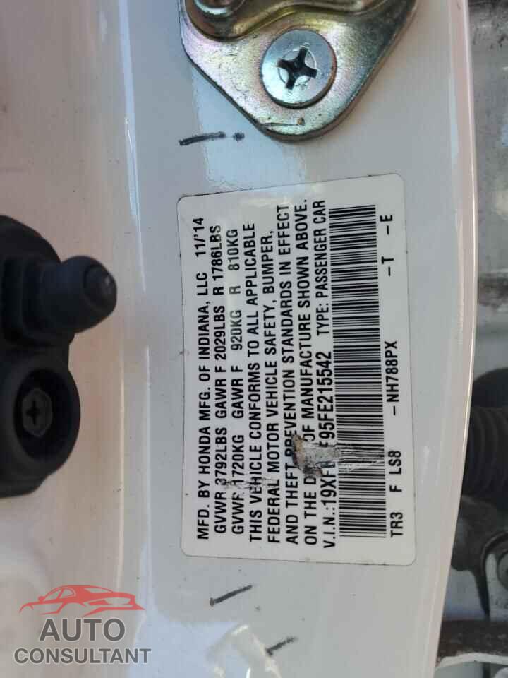 HONDA CIVIC 2015 - 19XFB2F95FE215542