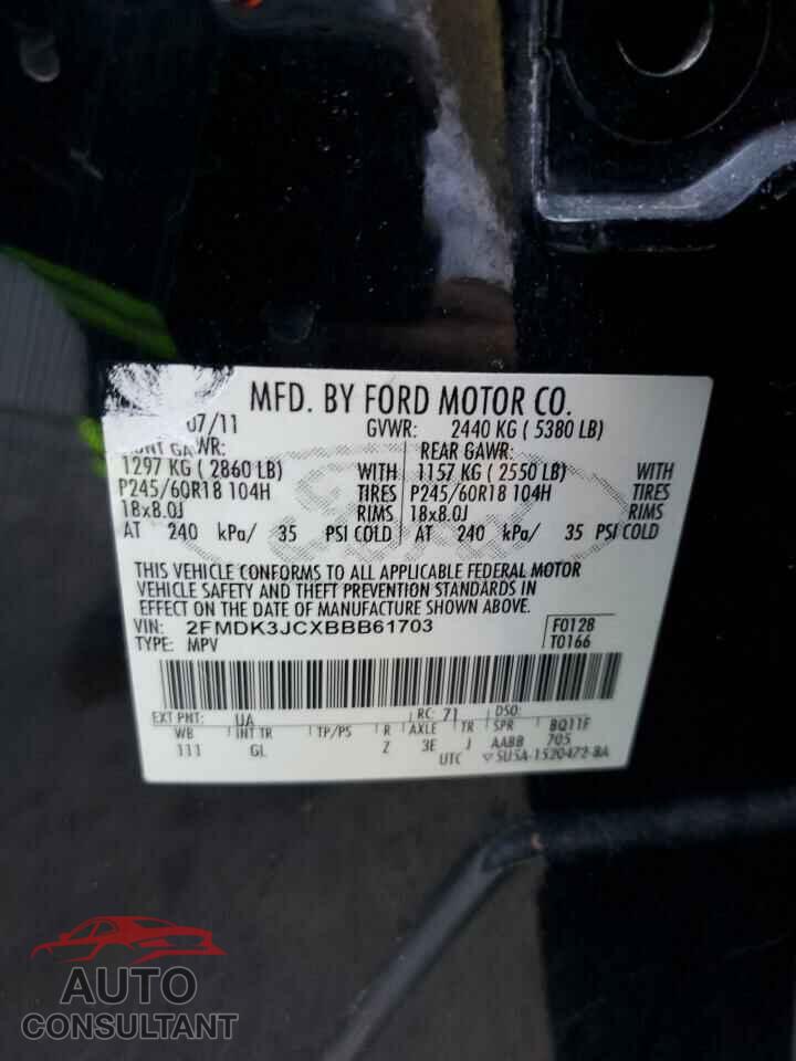 FORD EDGE 2011 - 2FMDK3JCXBBB61703