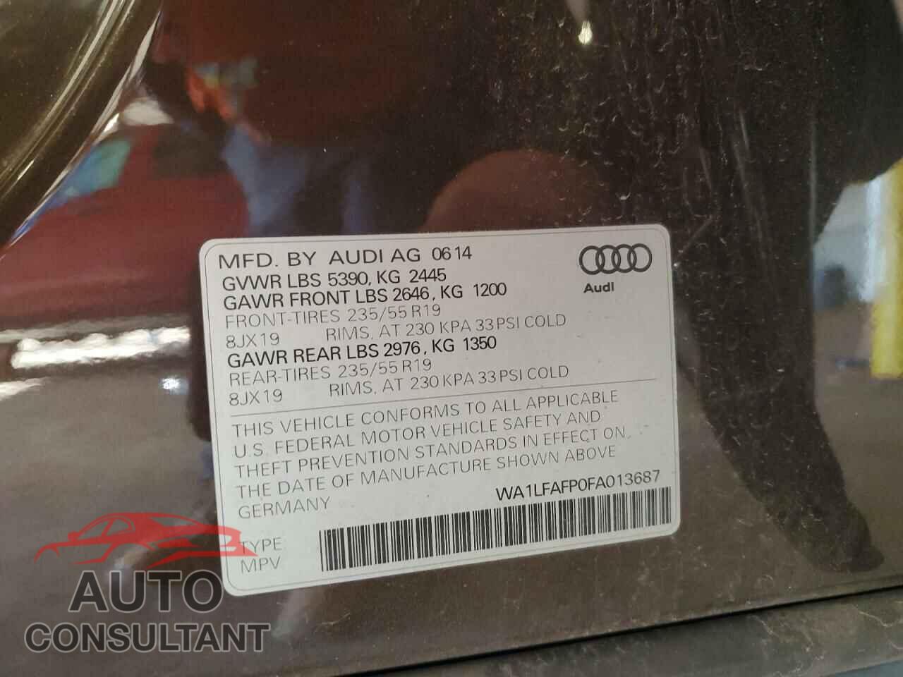 AUDI Q5 2015 - WA1LFAFP0FA013687