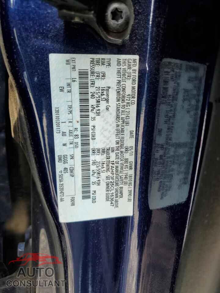 FORD FOCUS 2012 - 1FAHP3F25CL163647