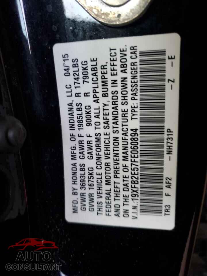 HONDA CIVIC 2015 - 19XFB2E57FE060894