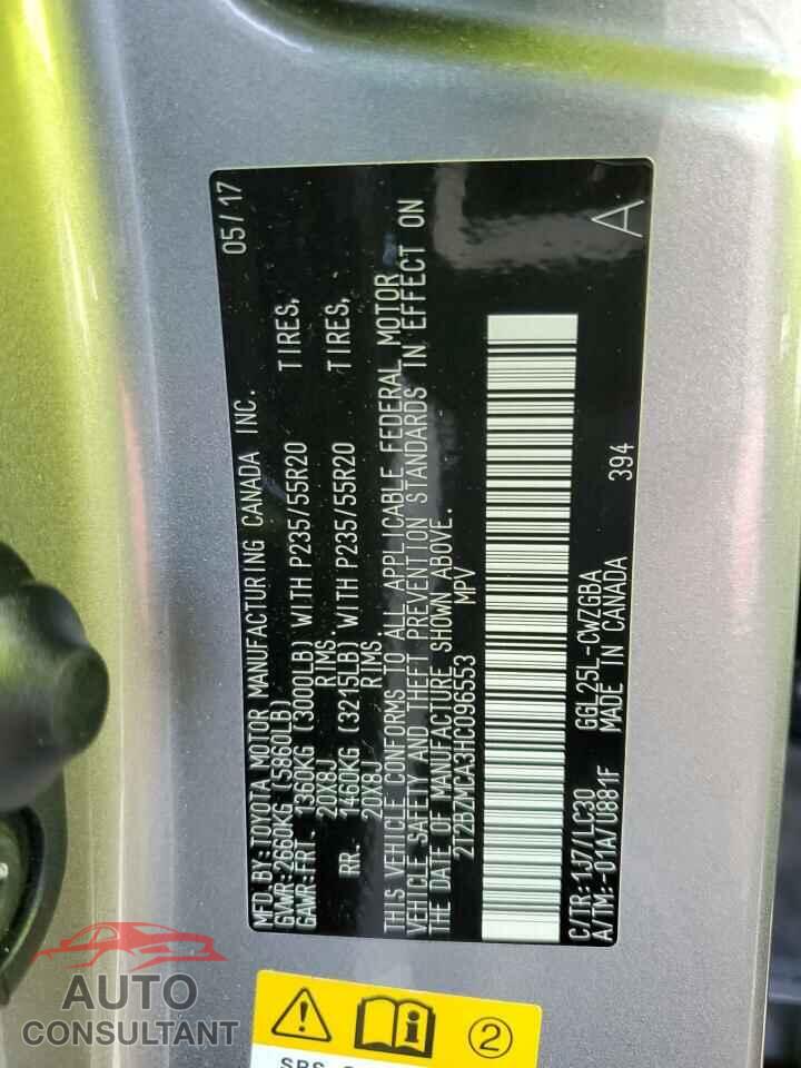 LEXUS RX350 2017 - 2T2BZMCA3HC096553