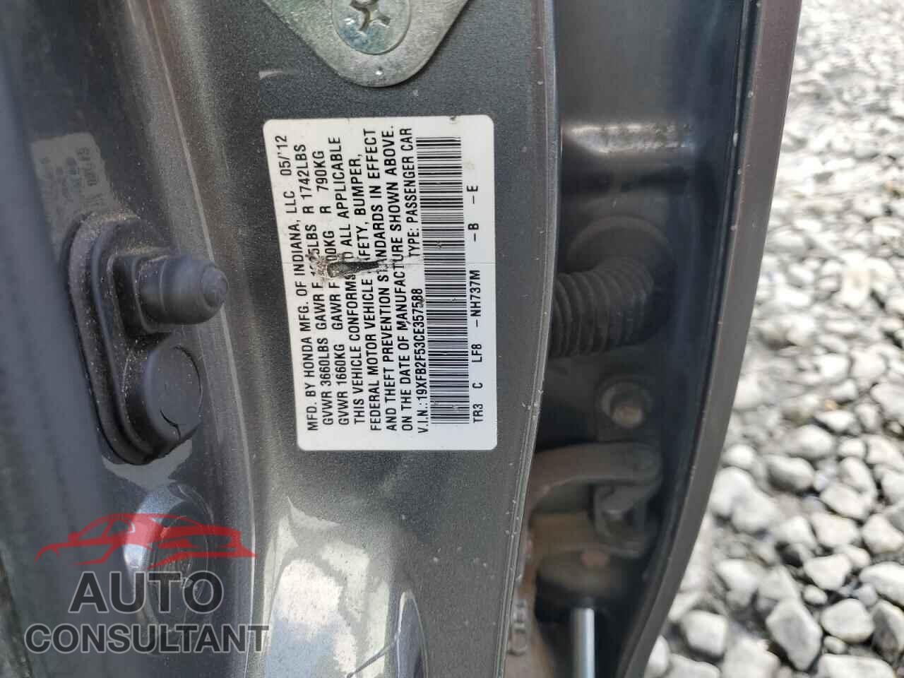 HONDA CIVIC 2012 - 19XFB2F53CE357588