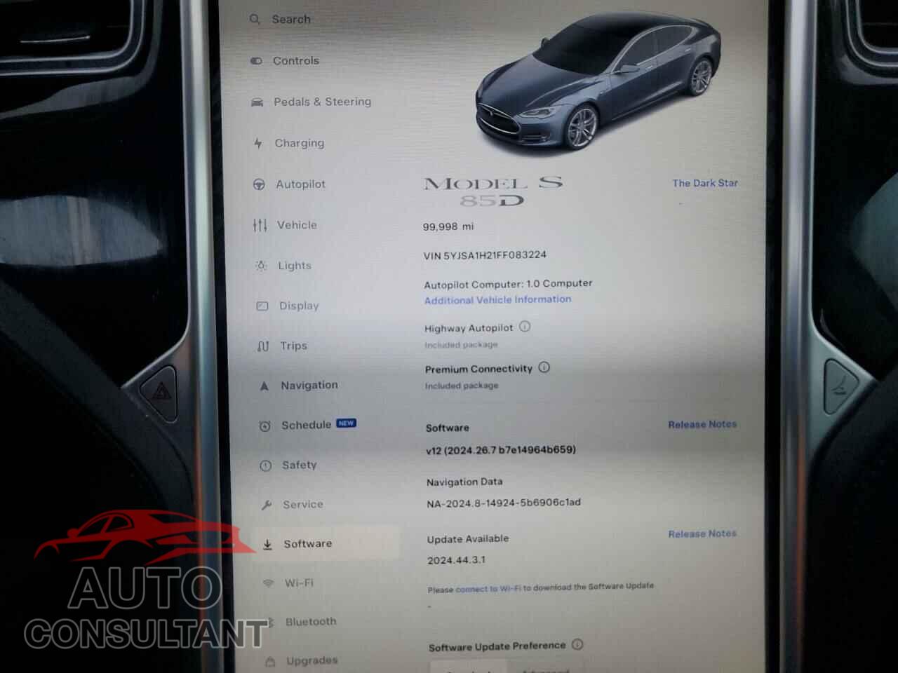 TESLA MODEL S 2015 - 5YJSA1H21FF083224