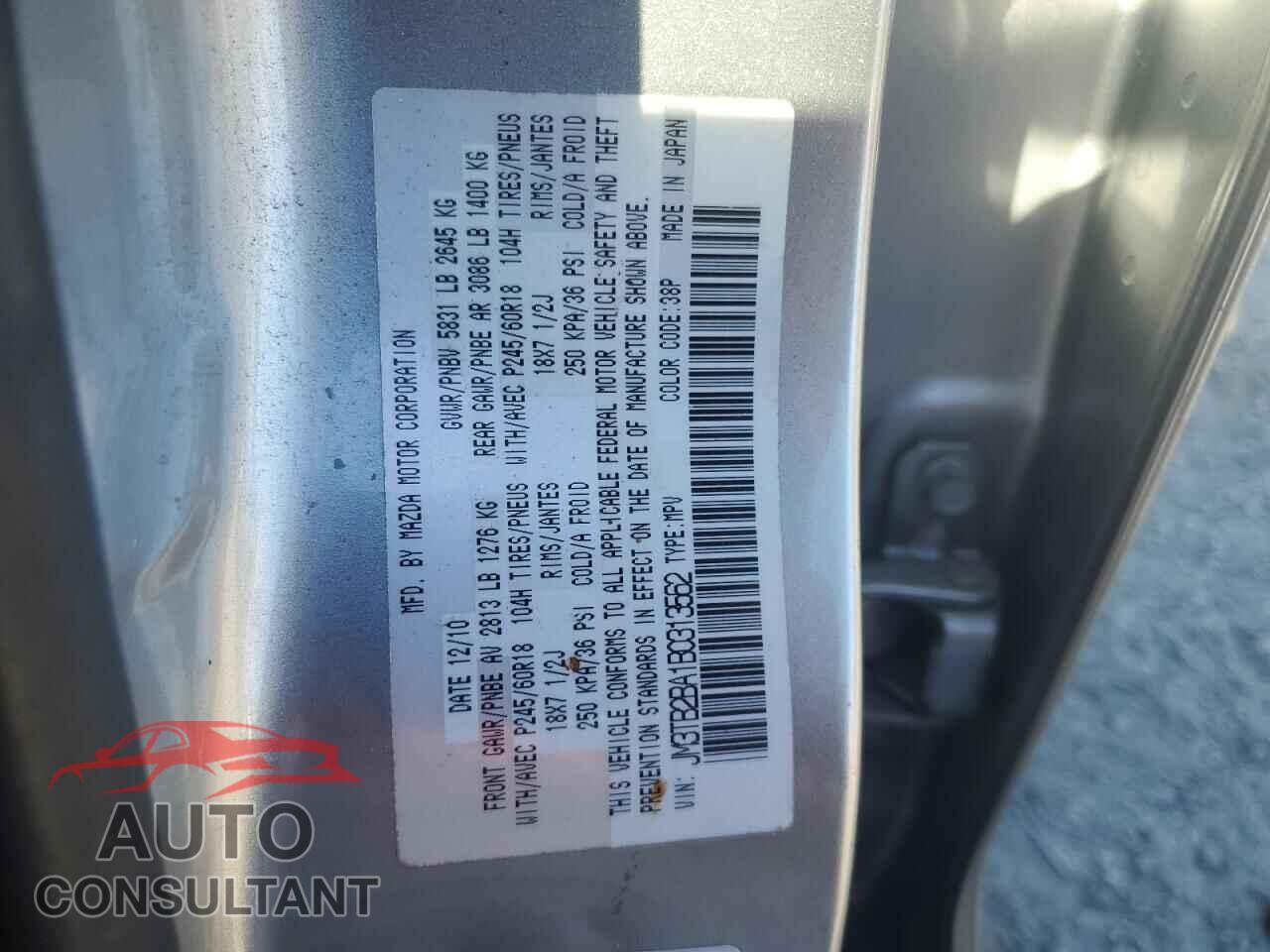 MAZDA CX-9 2011 - JM3TB2BA1B0313562