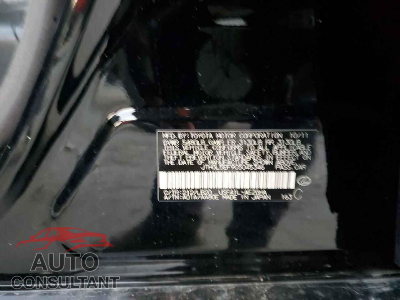LEXUS LS460 2012 - JTHGL5EF9C5045346