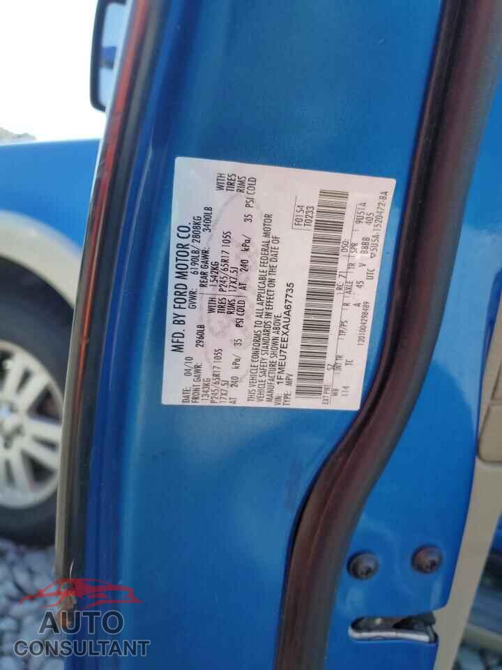 FORD EXPLORER 2010 - 1FMEU7EEXAUA67735