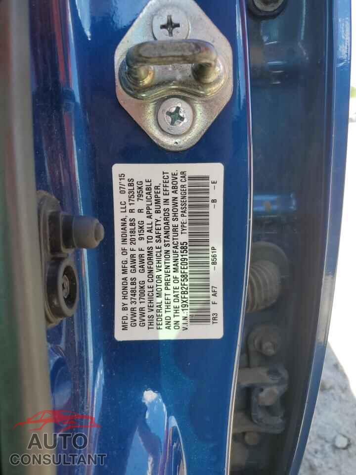 HONDA CIVIC 2015 - 19XFB2F58FE091585