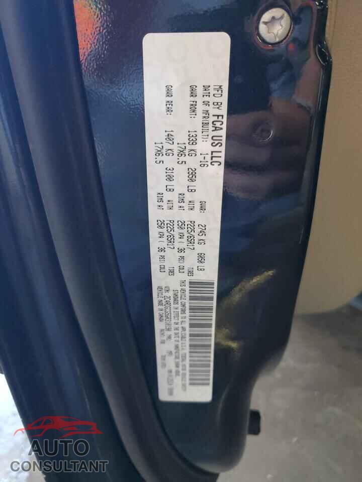 DODGE CARAVAN 2016 - 2C4RDGCG5GR310190