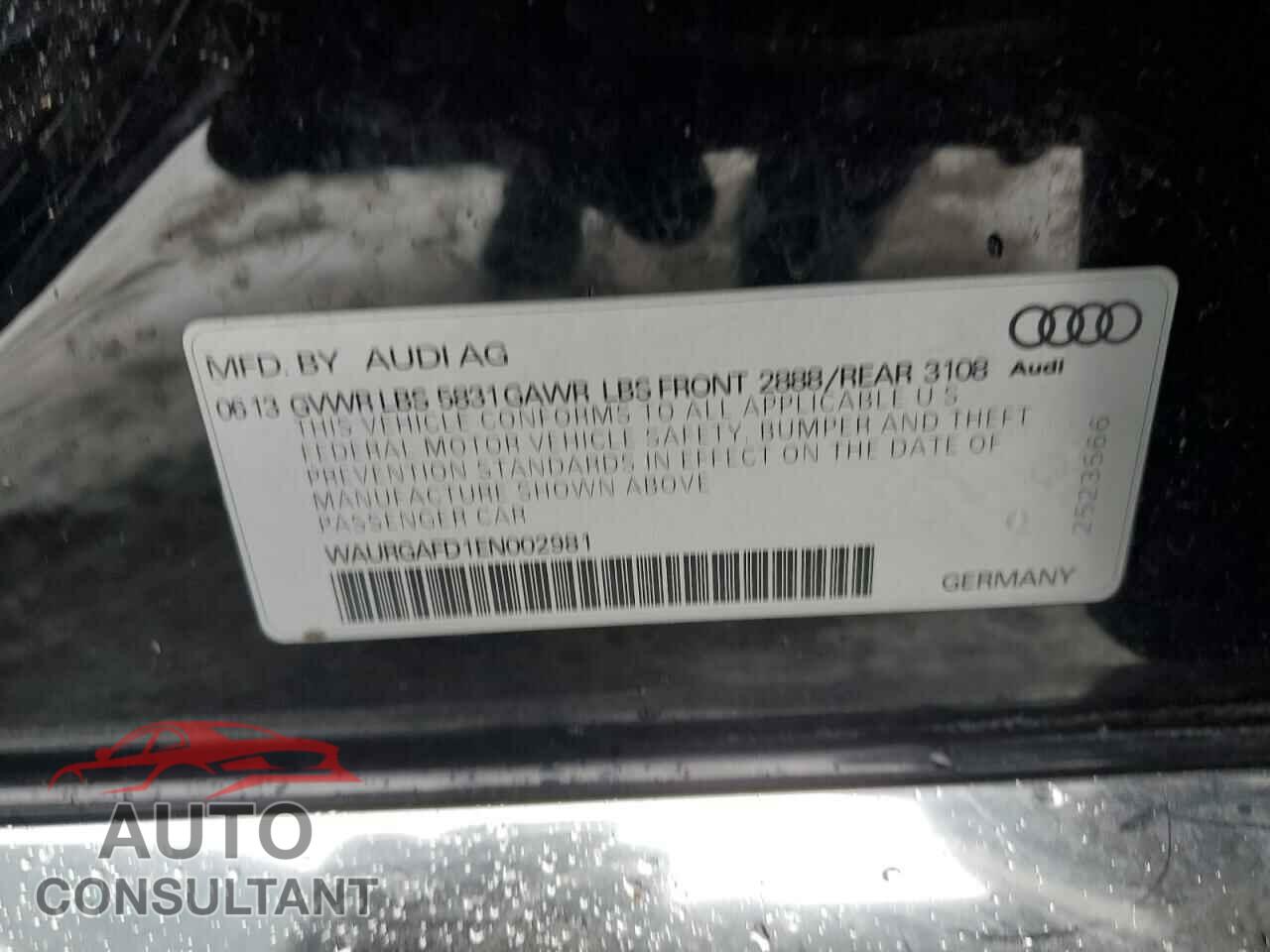 AUDI A8 2014 - WAURGAFD1EN002981