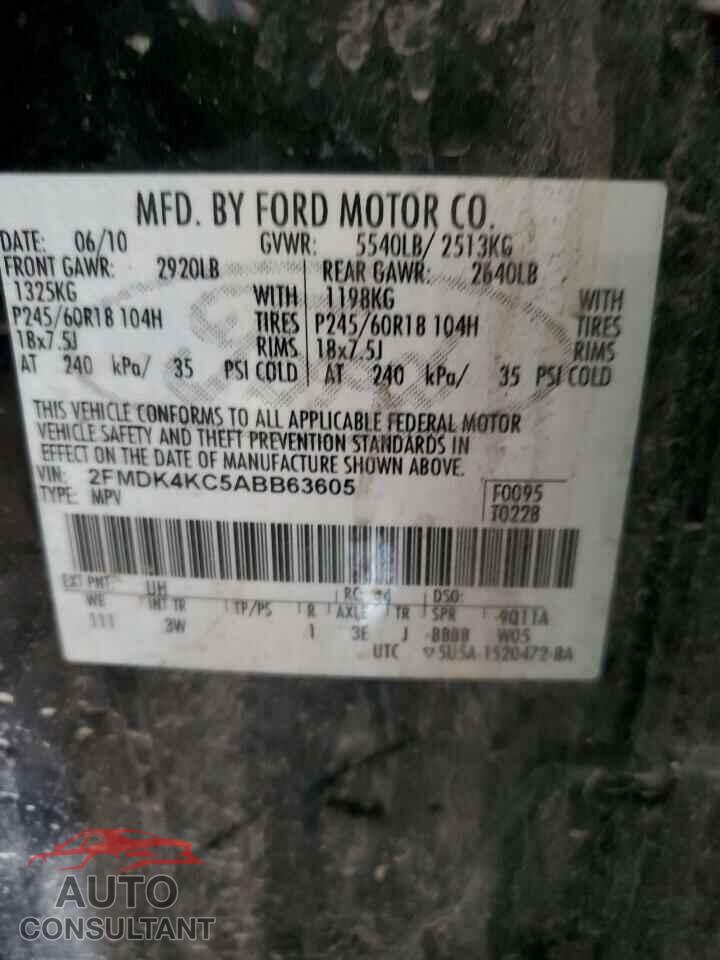 FORD EDGE 2010 - 2FMDK4KC5ABB63605