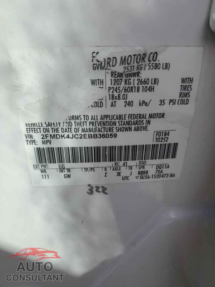 FORD EDGE 2014 - 2FMDK4JC2EBB36059