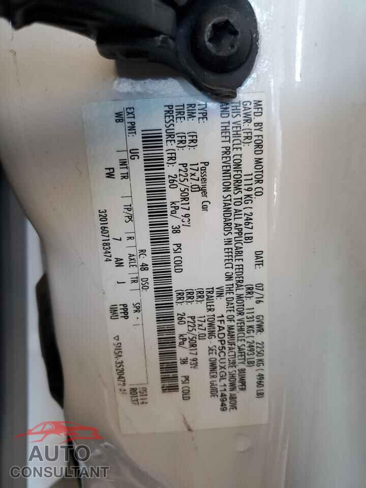 FORD CMAX 2016 - 1FADP5CUXGL114949