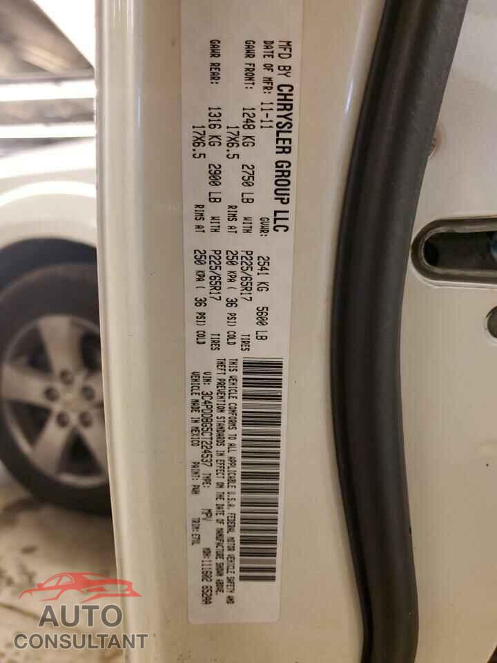 DODGE JOURNEY 2012 - 3C4PDDBG5CT224537