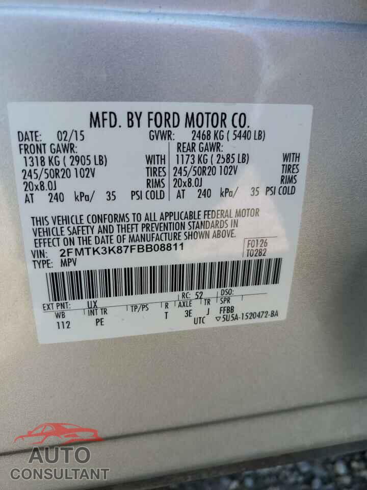 FORD EDGE 2015 - 2FMTK3K87FBB08811