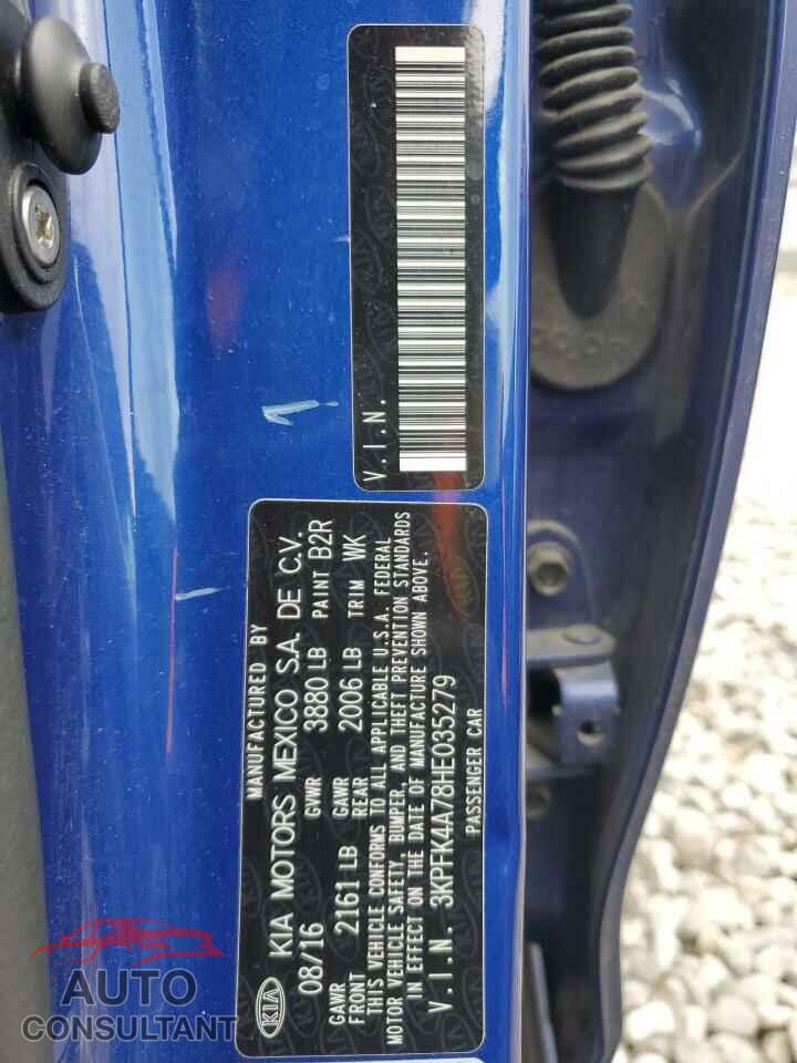 KIA FORTE 2017 - 3KPFK4A78HE035279
