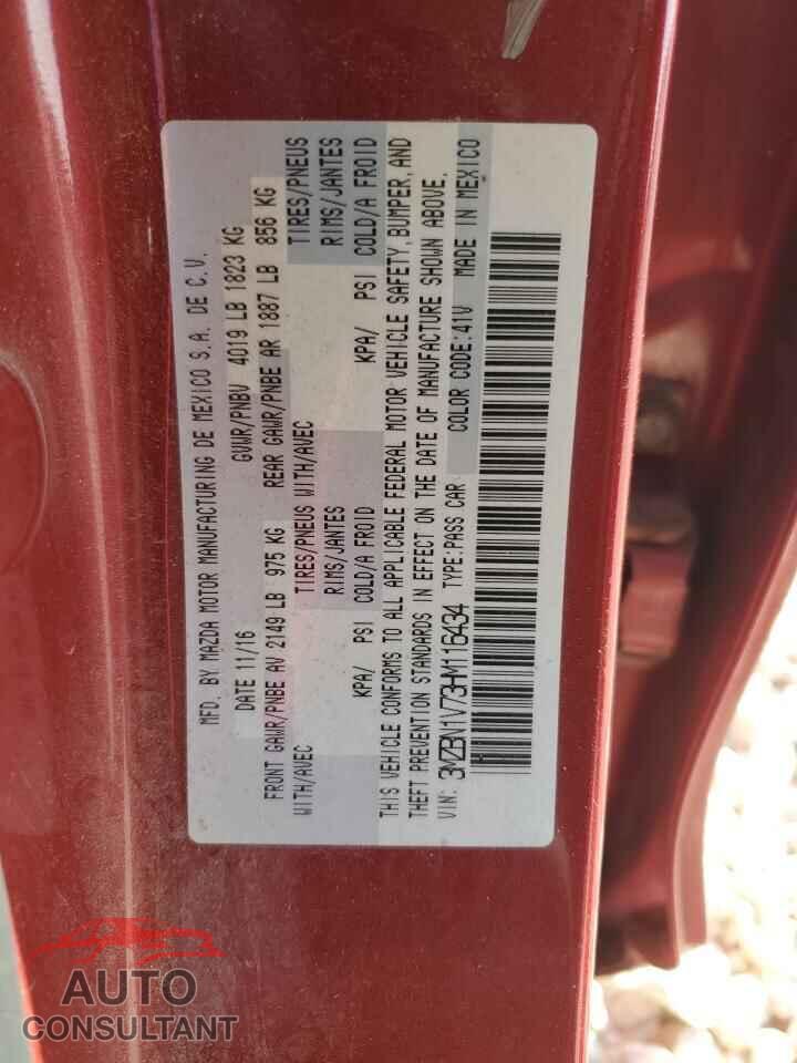MAZDA 3 2017 - 3MZBN1V73HM116434