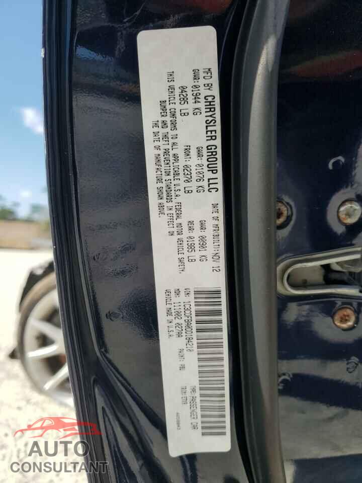 DODGE DART 2013 - 1C3CDFBA0DD184210