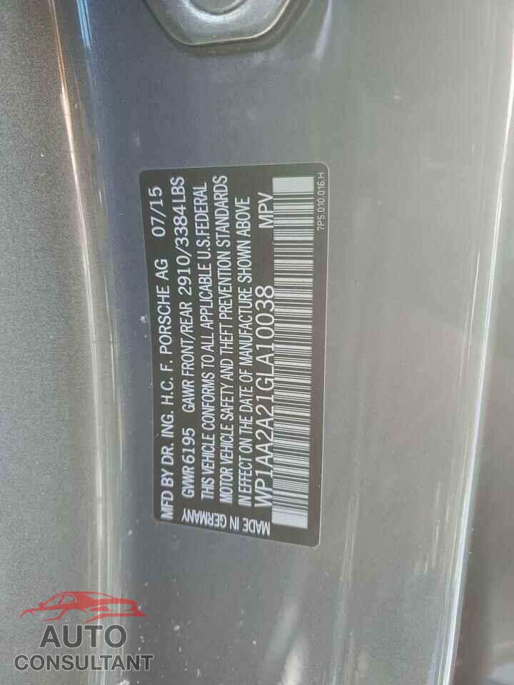 PORSCHE CAYENNE 2016 - WP1AA2A21GLA10038