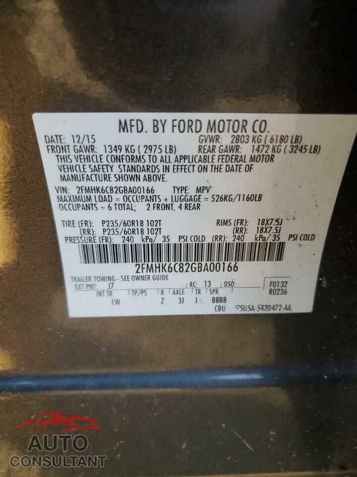FORD FLEX 2016 - 2FMHK6C82GBA00166