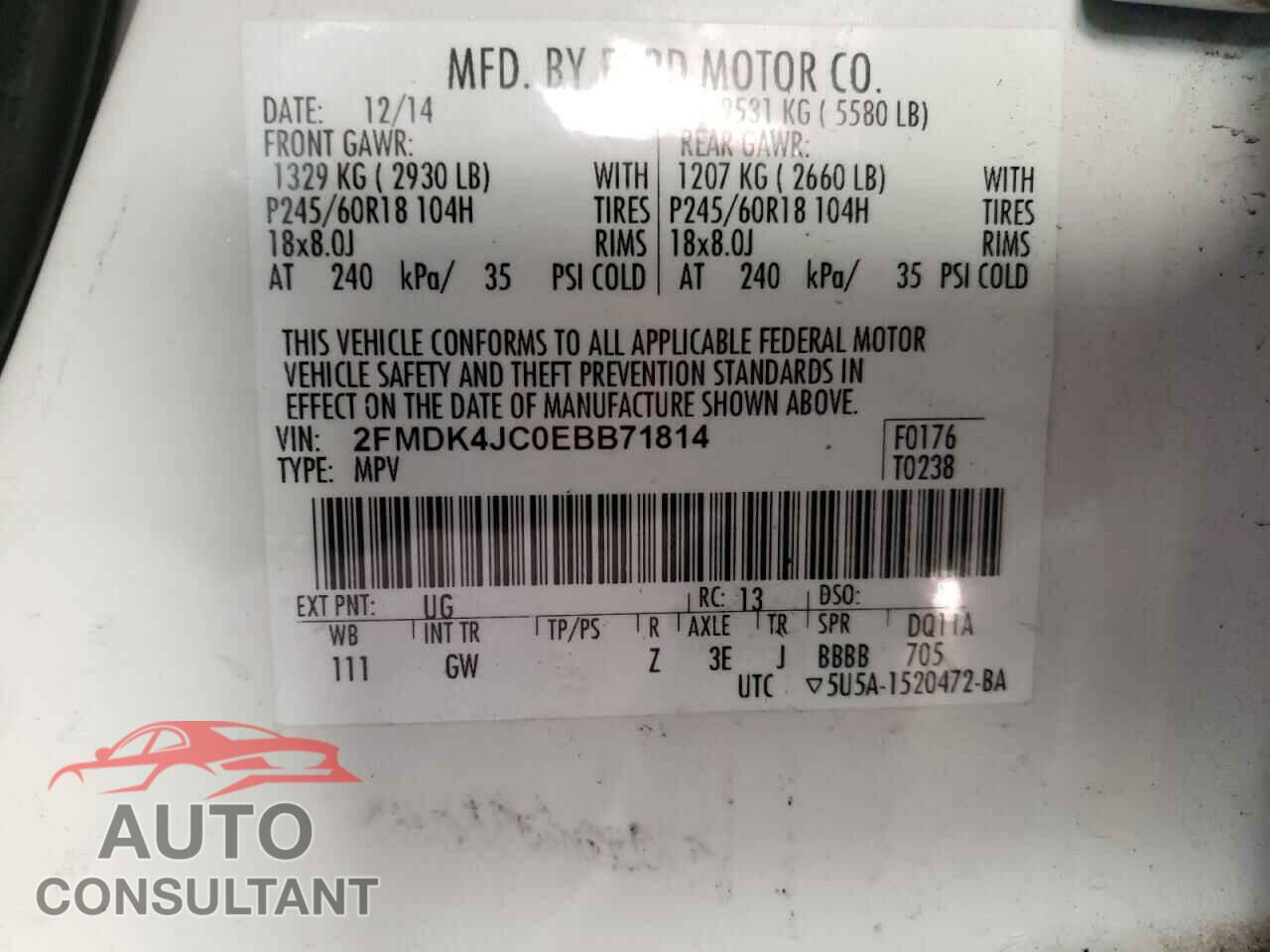 FORD EDGE 2014 - 2FMDK4JC0EBB71814