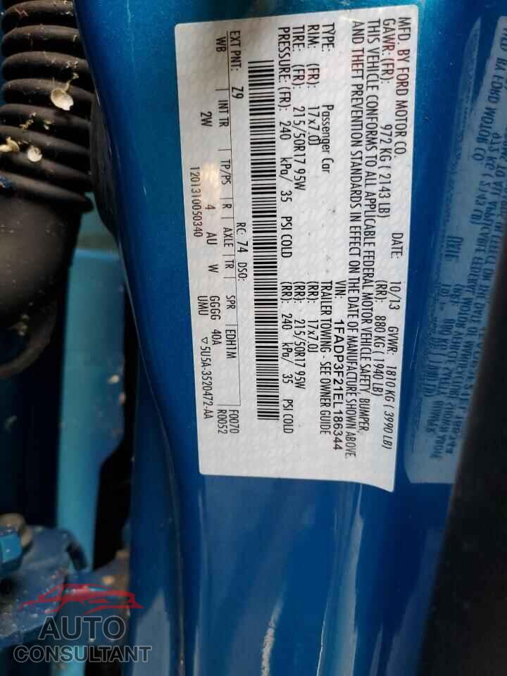 FORD FOCUS 2014 - 1FADP3F21EL186344