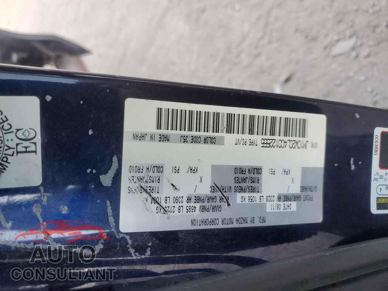 MAZDA 5 2012 - JM1CW2CL4C0122555