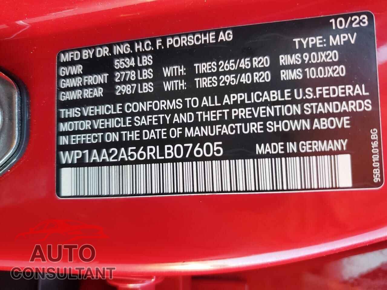 PORSCHE MACAN BASE 2024 - WP1AA2A56RLB07605