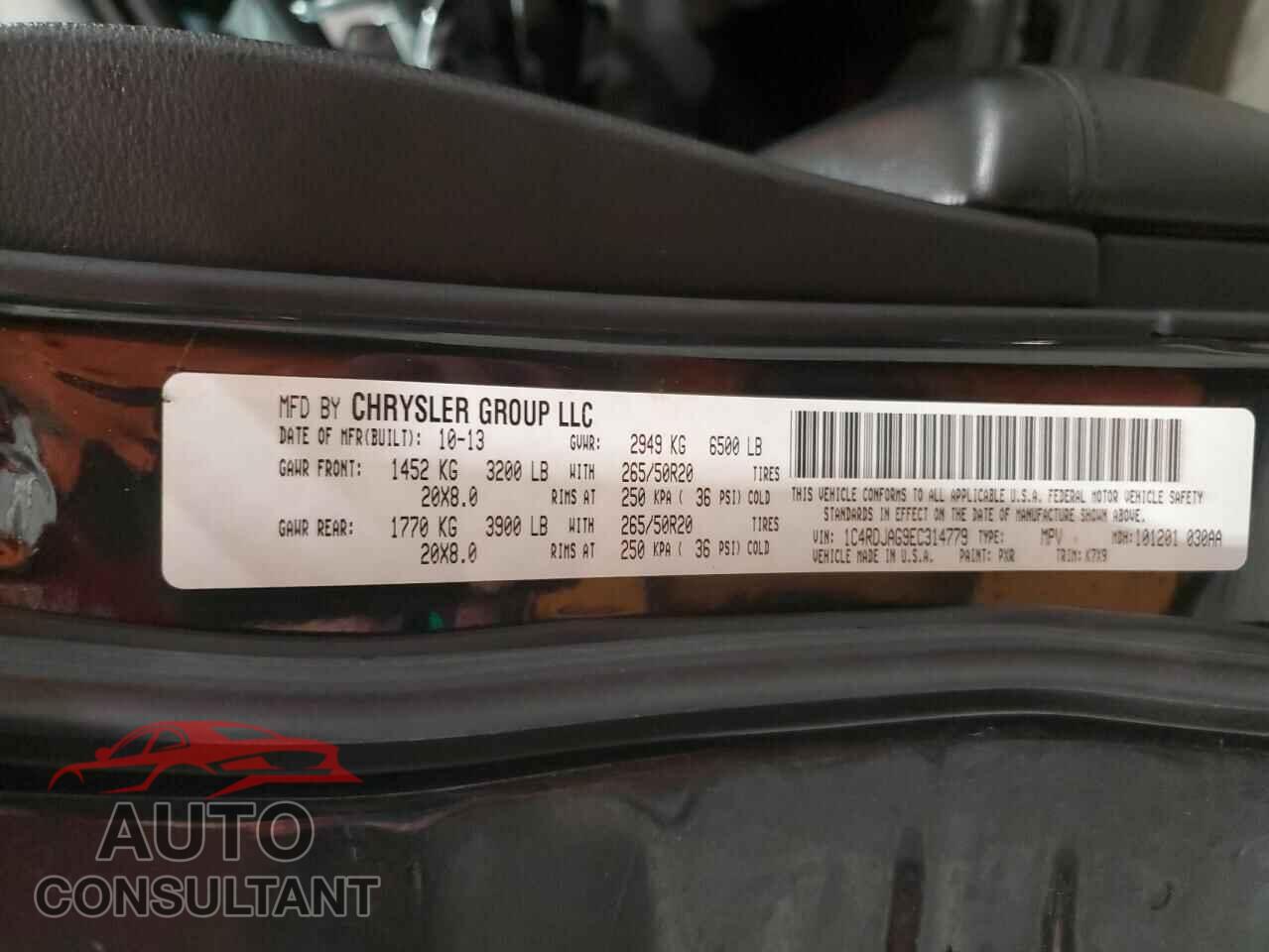 DODGE DURANGO 2014 - 1C4RDJAG9EC314779