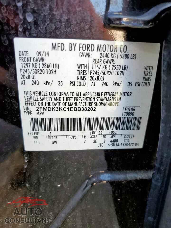 FORD EDGE 2014 - 2FMDK3KC1EBB38202