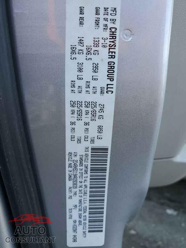 DODGE CARAVAN 2010 - 2D4RN5D19AR283839