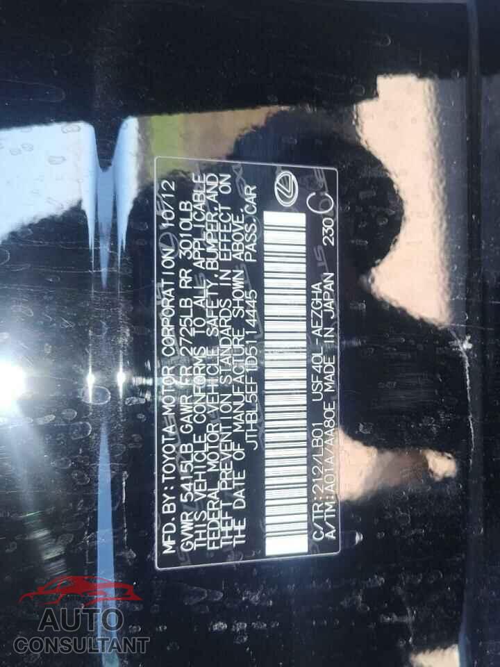 LEXUS LS460 2013 - JTHBL5EF1D5114445