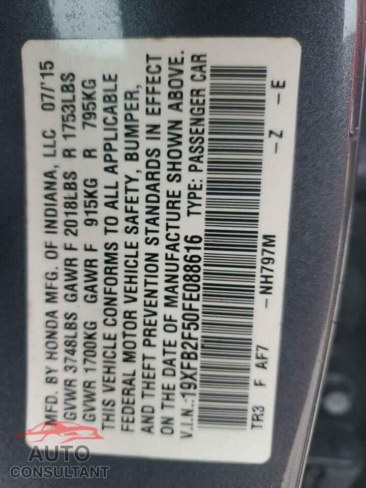 HONDA CIVIC 2015 - 19XFB2F50FE088616