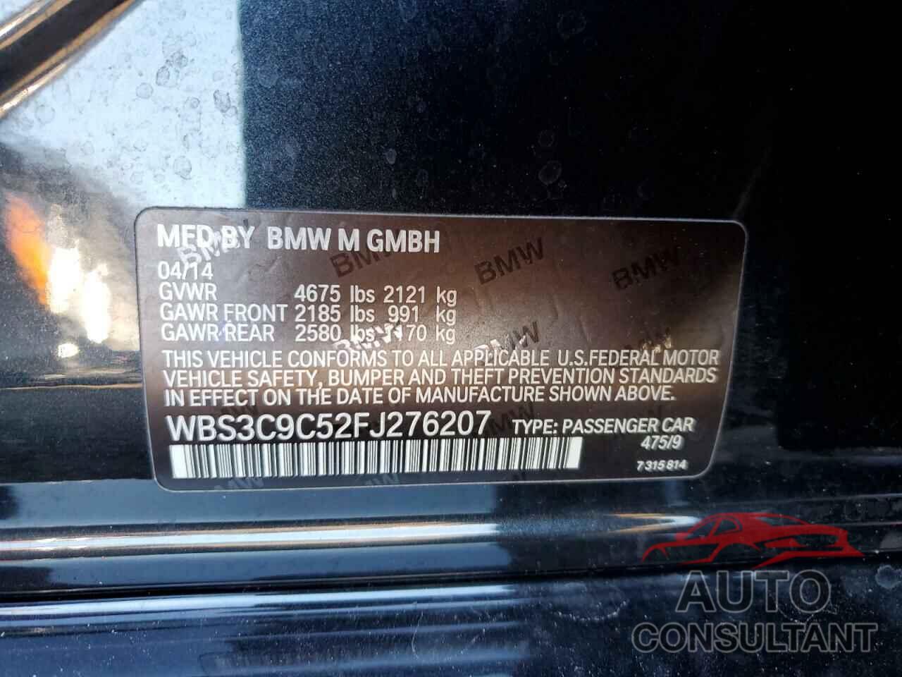 BMW M3 2015 - WBS3C9C52FJ276207