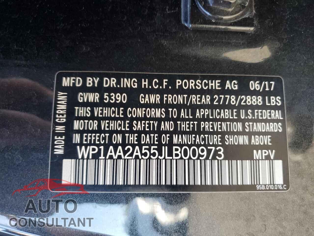 PORSCHE MACAN 2018 - WP1AA2A55JLB00973