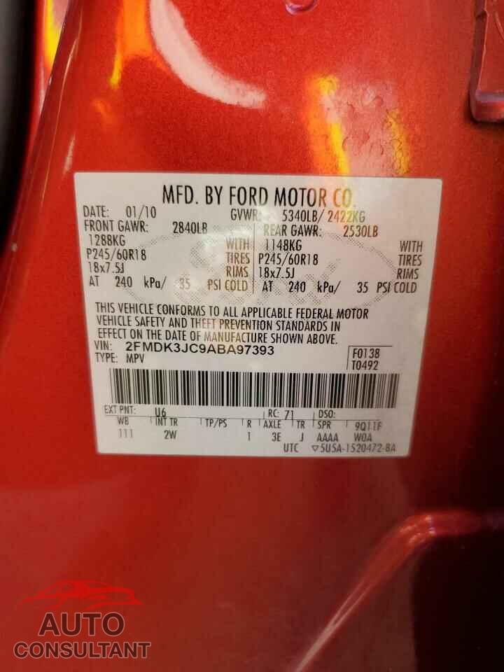 FORD EDGE 2010 - 2FMDK3JC9ABA97393